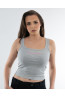 Grey Ribbed Women's Top | DOREDO