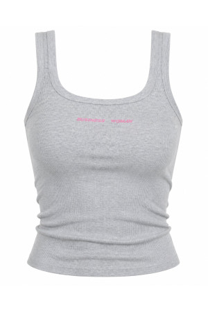 Grey Ribbed Women's Top | DOREDO