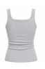 Grey Ribbed Women's Top | DOREDO