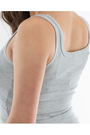 Grey Ribbed Women's Top | DOREDO