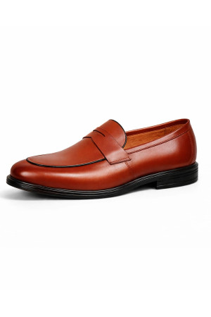 (0094) Brązowe buty skórzane Milano Loafer