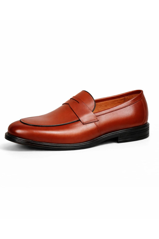 (0094) Brązowe buty skórzane Milano Loafer