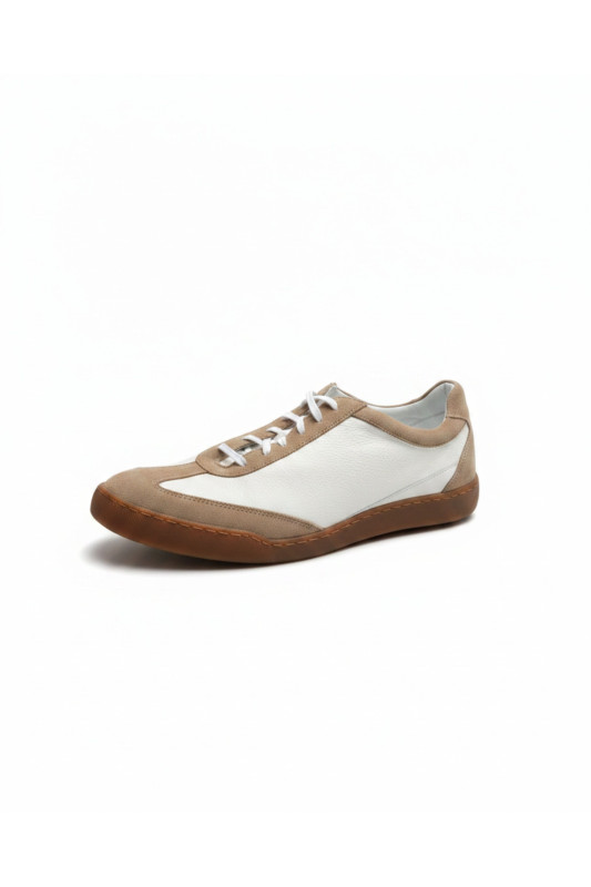 (0095) Beżowo-kremowe sneakersy skórzane Riviera Sneaker