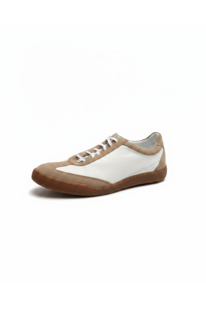 (0095) Beżowo-kremowe sneakersy skórzane Riviera Sneaker