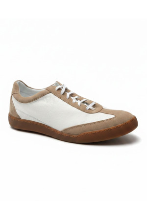 (0095) Beżowo-kremowe sneakersy skórzane Riviera Sneaker