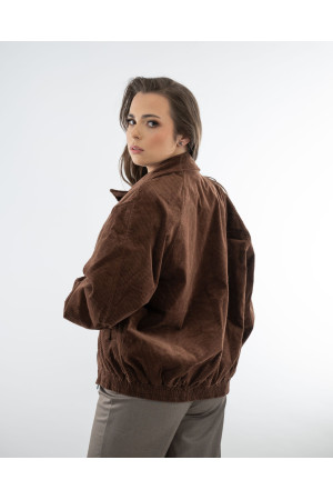 Brown Corduroy Jacket for Women | DOREDO KD0074BR
