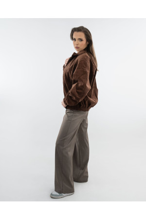 Brown Corduroy Jacket for Women | DOREDO KD0074BR