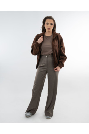 Brown Corduroy Jacket for Women | DOREDO KD0074BR