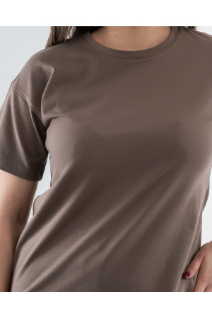 (0077) T-shirt damski basic premium Cappuccino