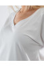 (0078) T-shirt damski V-neck premium biały