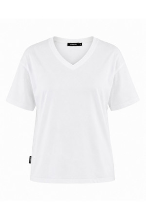 (0078) T-shirt damski V-neck premium biały