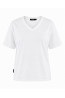 (0078) T-shirt damski V-neck premium biały
