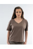 Women's Premium V-Neck T-Shirt Cappuccino | DOREDO