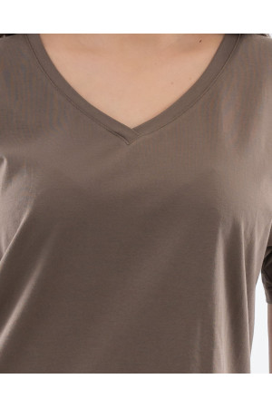 Women's Premium V-Neck T-Shirt Cappuccino | DOREDO