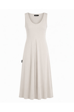 (0081) Dwustronna sukienka maxi premium kremowa