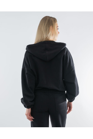 (0082) Czarna bluza damska z kapturem premium