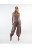 (0087) Cappuccino lniana bluzka damska Open Shoulder