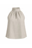 Lniana bluzka damska Cream Open Shoulder | DOREDO
