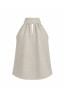 Lniana bluzka damska Cream Open Shoulder | DOREDO