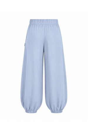 (0089) Błękitne lniane spodnie damskie Aladdin Pants