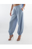 (0089) Błękitne lniane spodnie damskie Aladdin Pants