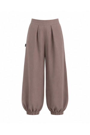 (0090) Cappuccino lniane spodnie damskie Aladdin Pants