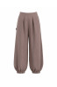 (0090) Cappuccino lniane spodnie damskie Aladdin Pants