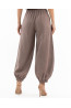 (0090) Cappuccino lniane spodnie damskie Aladdin Pants