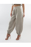 (0091) Kremowe lniane spodnie damskie Aladdin Pants