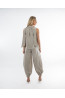 (0091) Kremowe lniane spodnie damskie Aladdin Pants