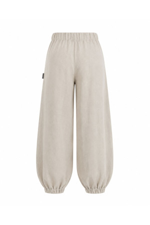 (0091) Kremowe lniane spodnie damskie Aladdin Pants