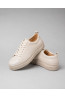 (0100) Beżowe skórzane sneakersy damskie Nude Platform Sneaker