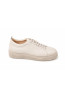 (0100) Beżowe skórzane sneakersy damskie Nude Platform Sneaker