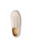 (0100) Beżowe skórzane sneakersy damskie Nude Platform Sneaker