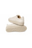 (0100) Beżowe skórzane sneakersy damskie Nude Platform Sneaker