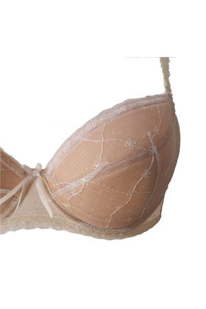Beżowy biustonosz unoszący piersi (push-up) Barbara Lingerie.